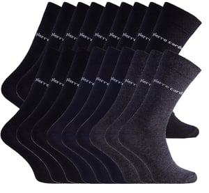 Business-Socken 18 Paar in SCHWARZ (12x), ANTHRAZIT (3x) und NAVY (3x)