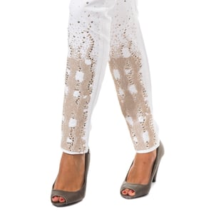 Lange Metallic-Hose in Petrol