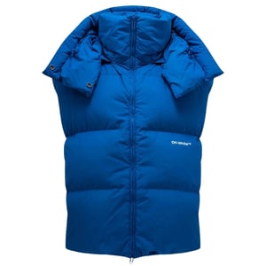 Off-White Bouce Hooded Gilet Pfauenblaue Daunenjacke