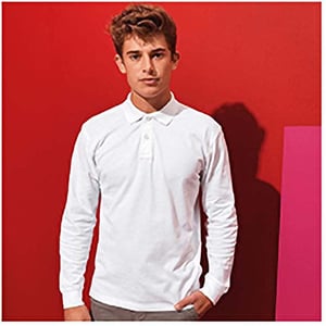 Asquith & Fox Herren Classic Fit Langarm-Poloshirt (Weiß)