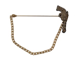 Dolce & Gabbana Reversnadel Gold Messing Kupfer Revolver Brosche