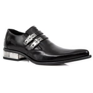New Rock Newman-Schuhe aus schwarzem Leder mit Schnalle – M-2246-S14