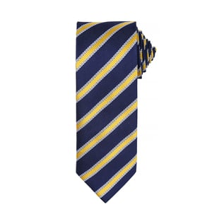Premier Mens Waffle Stripe Formal Business Tie (2er-Pack) (Marine/Gold)