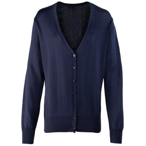 Premier - Strickjacke V-Ausschnitt für Damen (Marineblau)