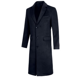 Herren Winter Wollmantel Knielang Slim Fit Umlegekragen Business M?ntel Blau