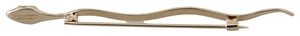 Dolce & Gabbana Goldfarbene Messing-Schlangen-Rote Kristall-Marken-Reversnadel Brosche