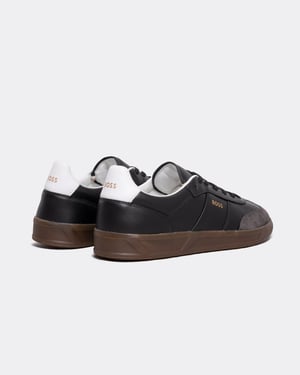 BOSS Orange Brandon Herrenturnschuhe aus Leder und Wildleder mit geprägtem Logo