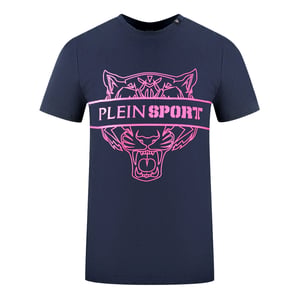 Plein Sport Tigerhead Bold Logo Marineblau T-Shirt