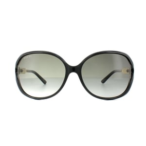 Lunettes De Soleil Gucci 0076S 002 Dégradé Gris Or Noir