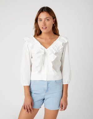 Wrangler - WESTERN FRILL BLOUSE WORN WHITE
