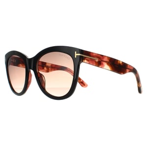 Tom Ford Cat Eye Damen Schwarz Havanna Braun Farbverlauf Wallace FT0870