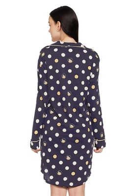 Marks and Spencer Damen Nachthemd aus reiner Baumwolle in Navy