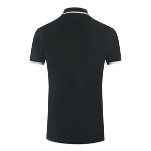 Aquascutum Schwarzes Polohemd mit Marken-Kragen