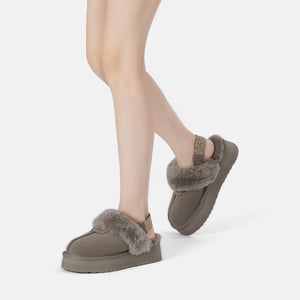 EVER AU Plateau-Hausschuhe mit abnehmbaren Riemen für Damen - Wagtail