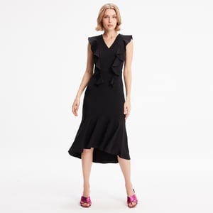 Jerseykleid mit breiten Rüschen