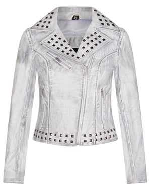 Damen Gothic Biker-Lederjacke mit Nieten-Bilbao