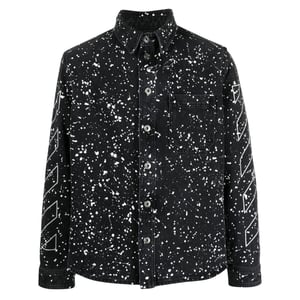 Off-White Diag Outline Design Jeanshemd Schwarz