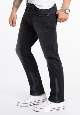 Rock Creek Jeans Straight Leg Schwarz