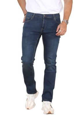 MYT Herren-Jeans mit geradem Bein, Hyper-Stretch-Denim in Dunkelblau