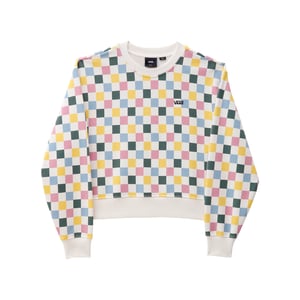 DAMENMODE ALL OVER LS CREW SWEATSHIRT WEISS