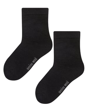 Steven - Kids Warm Merino Wool Thermal Socks - Schwarz