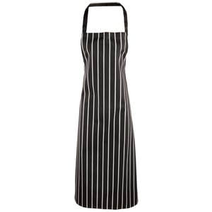 Premier Ladies/Womens Stripe Apron (2er-Pack) (Schwarz/Weiß)