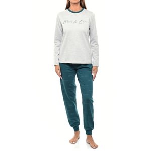 KLP2 Damen-Winterpyjama mit langen Ärmeln und Plüsch