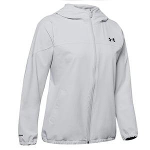 Under Armour Womens Woven Branded Full Reißverschluss Hoodie Grey 1351794 014