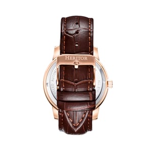 Heritor Automatikuhr Emmanuel Halbskelett mit Lederarmband