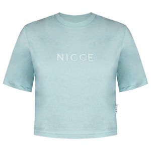 Niccee Womens Aqua Blue Cropped T-Shirt