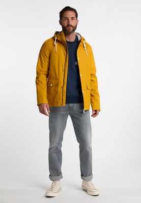 Dreimaster Regenjacke mit einem dezenten Print auf der Oberstoffrückseite Herren senf