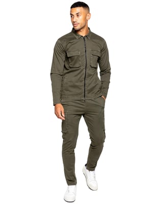 Enzo | Herren Cargo-Trainingsanzug-Set - Khaki