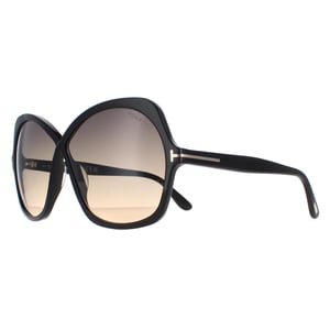 Tom Ford Butterfly Womens Glänzend Schwarz Rauch Gradient Rosemin FT1013
