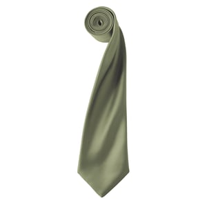 Premier Herren-Krawatte aus Satin (schmale Klinge) (Olive)