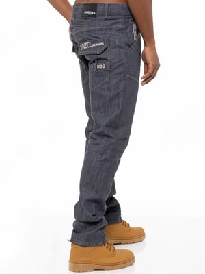 Enzo Herren Denim Jeans Straight Leg - Grau