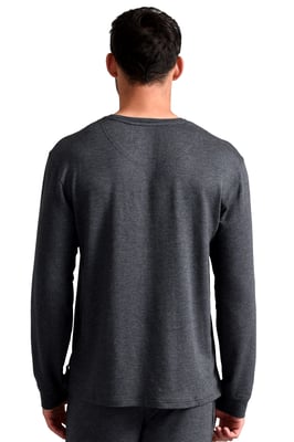 Ted Baker Langarm-Pyjama-Oberteil | Atmungsaktives lässiges Herren-Langarm-T-Shirt - Anthrazit