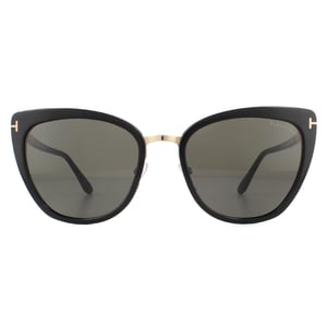 Tom Ford Lunettes De Soleil Simona FT0717 01A Stainte De Fumée En Or Rose Noire Brillant