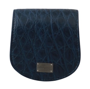 Dolce & Gabbana Blue Holder Pocket Pocket Pocket Blue Exotic Skin Condom pour hommes