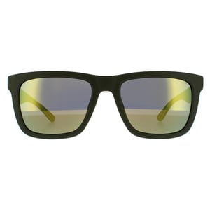 Lacoste Rectangle Mens Matte Green Green Mirror Sonnenbrillen