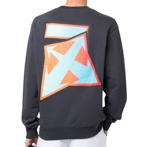 Off-White Thunder Skate Fit Rundhals-Sweatshirt in Marineblau
