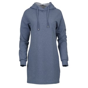 Indigo Melange Minikleid mit Kapuze