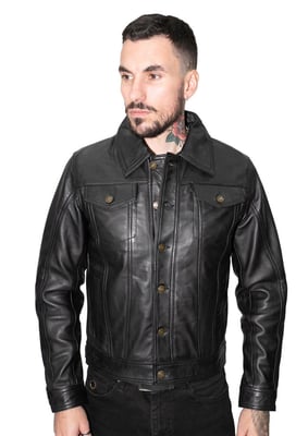 Retro-Truckerjacke aus Leder für Herren – Constantine