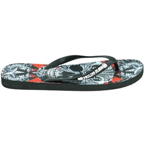 Philipp Plein Totenkopf Schwarze Flip Flops