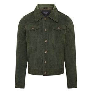 Herren Trucker Jeansjacke aus Ziegenwildleder im Westernstil - Yangon
