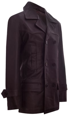 Kuhfell Dr. Who Naval German Pea Coat Lederjacke