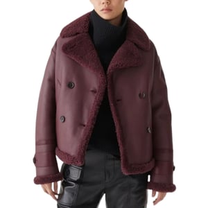 Belstaff Cedar Redwood Burgunder Sherling Lederjacke