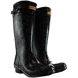 Hunter Giant Glitter Kinder-Gummistiefel, Schwarz