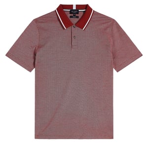 Ted Baker Arts Mini Jacquard Stitch Mens Dunkelrotes Polo -Hemd