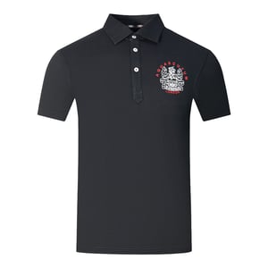 Aquascutum Aldis London Logo Schwarzes Poloshirt