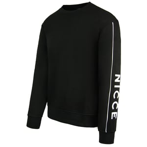 Nicce Crew Hals Langarm Pullover Schwarzer Herren Geti Sweenlowirt 211 1 03 07 0001
